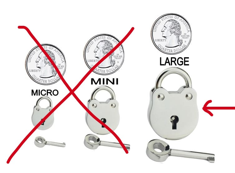 High Quality 316L Stainless Steel Large Round Lock & Key - Jewelry Grade BDSM Symbolism