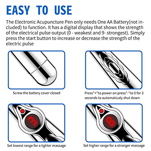 MYAMZ YZH Electric Stimulation Electronic Acupuncture Pen with 5 Massage Heads for Pain Relief