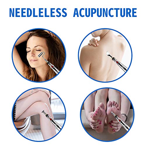 MYAMZ YZH Electric Stimulation Electronic Acupuncture Pen with 5 Massage Heads for Pain Relief