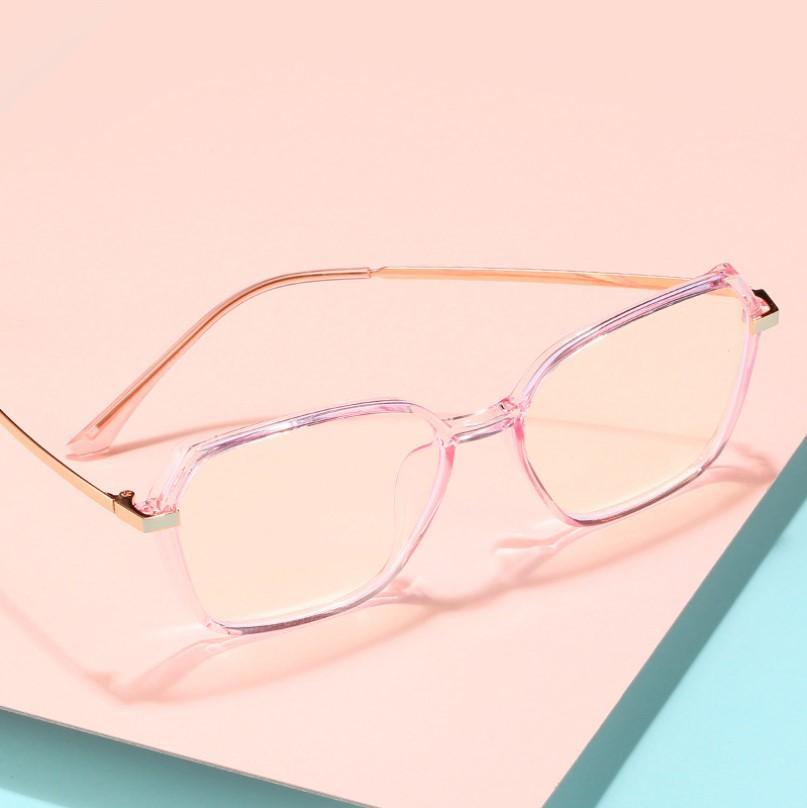 Star - Fashion Blue Light Blocking Computer Reading Gaming Glasses - Transparent Pink