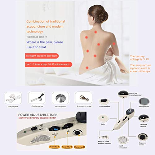 Rhorawill Electronic Acupuncture Pen - USB Rechargeable Meridian Massage Pen for Pain Relief