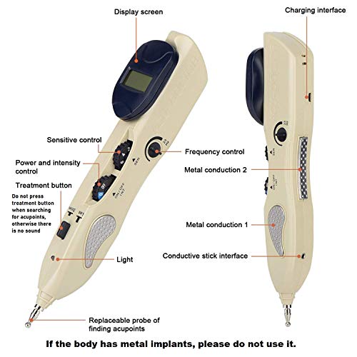 Rhorawill Electronic Acupuncture Pen - USB Rechargeable Meridian Massage Pen for Pain Relief