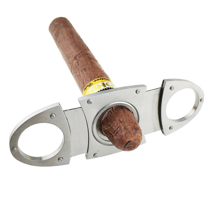 COHIBA Stainless Steel Cigar Cutter - Portable Pocket Smoking Scissors Gadget