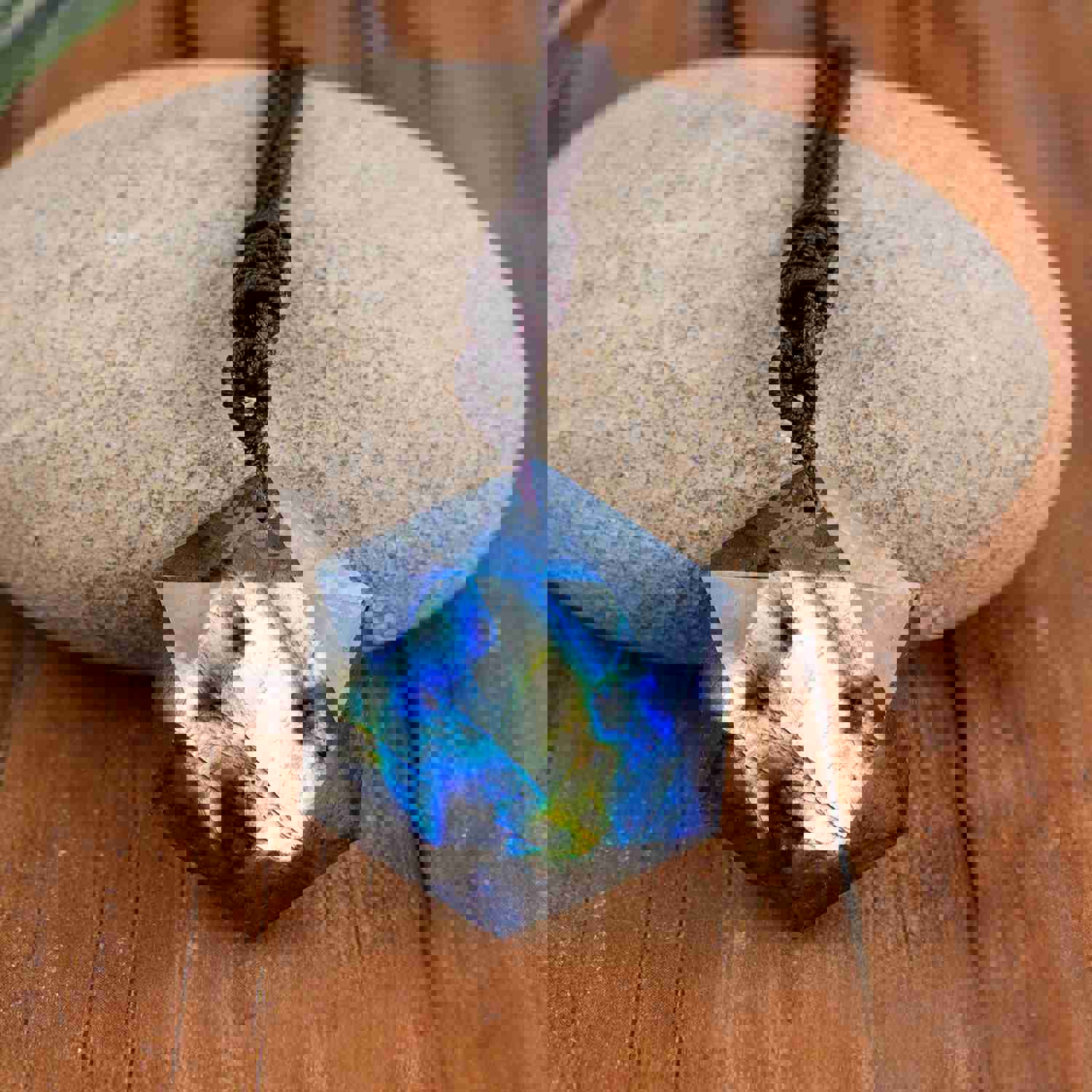 Labradorite Gemstone Dragon's Heart Pendant Necklace - Powerful Protection Amulet