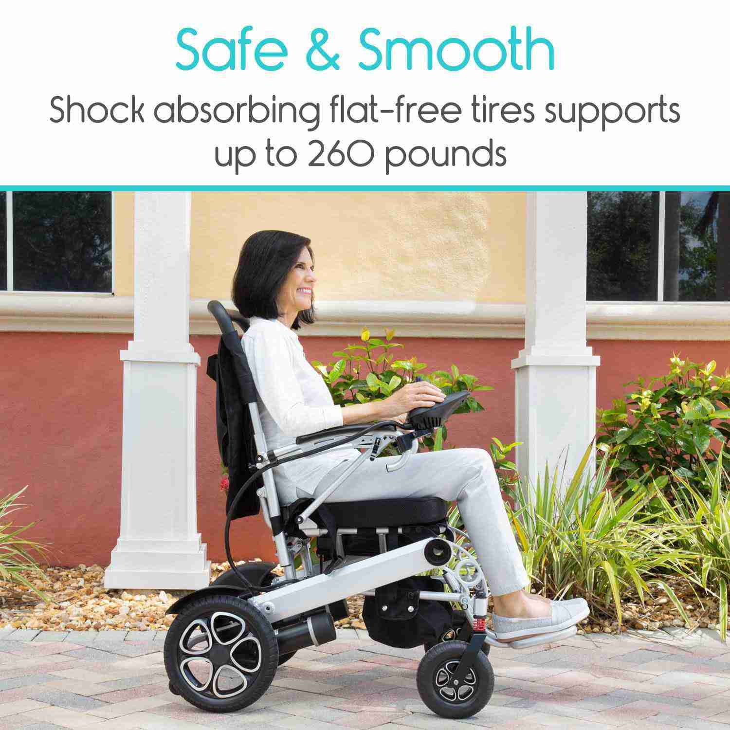 Vive Health MOB1029L Electric Power Wheelchair - Comfortable & Portable Mobility Solution