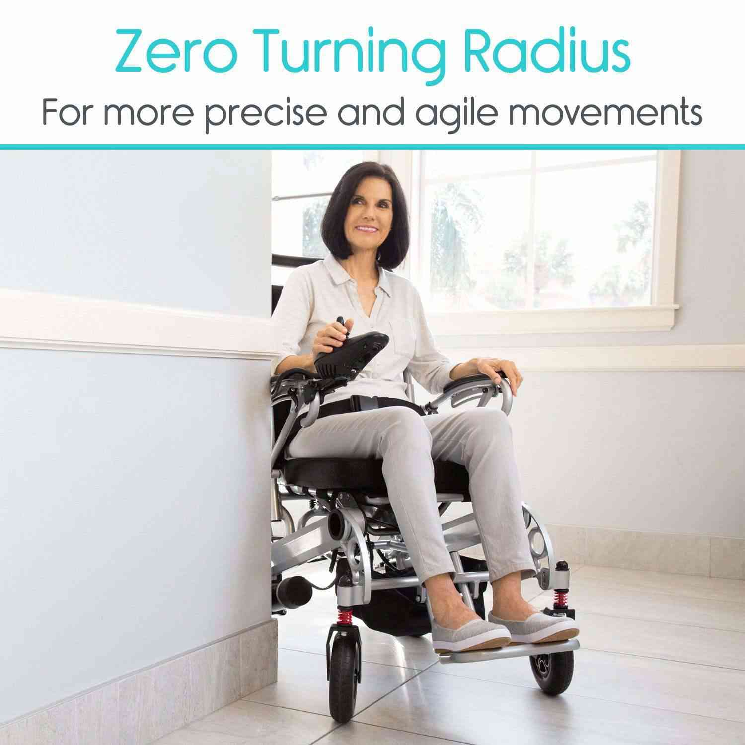 Vive Health MOB1029L Electric Power Wheelchair - Comfortable & Portable Mobility Solution