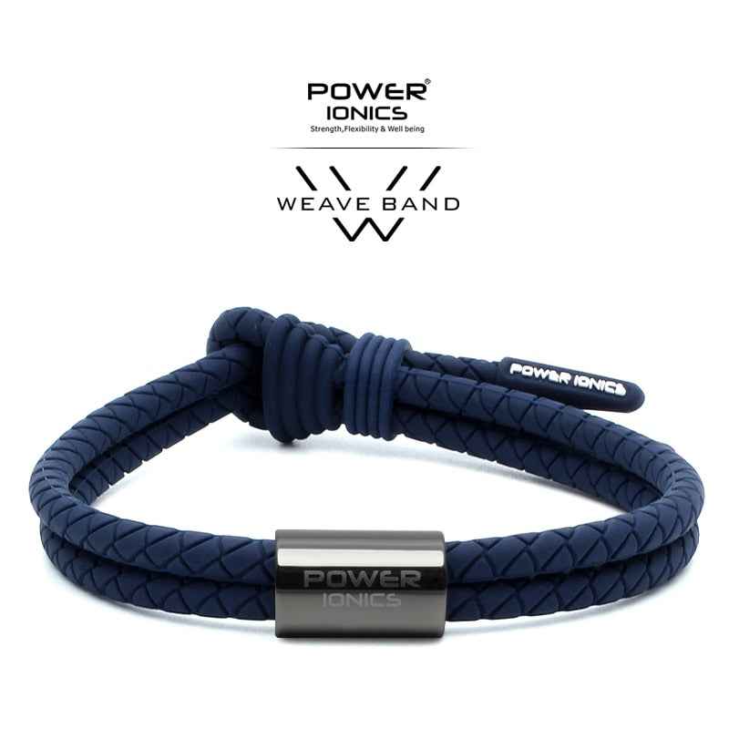 Power Ionics WEAVE BAND Unisex Waterproof Ions and Germanium Sports Fashion Bracelet with Free Lettering