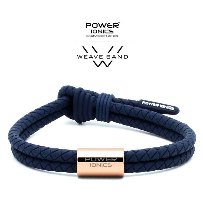 Power Ionics WEAVE BAND Unisex Waterproof Ions and Germanium Sports Fashion Bracelet with Free Lettering