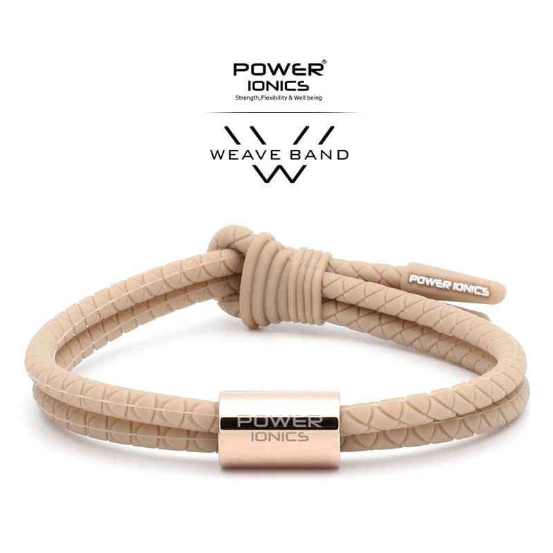 Power Ionics WEAVE BAND Unisex Waterproof Ions and Germanium Sports Fashion Bracelet with Free Lettering