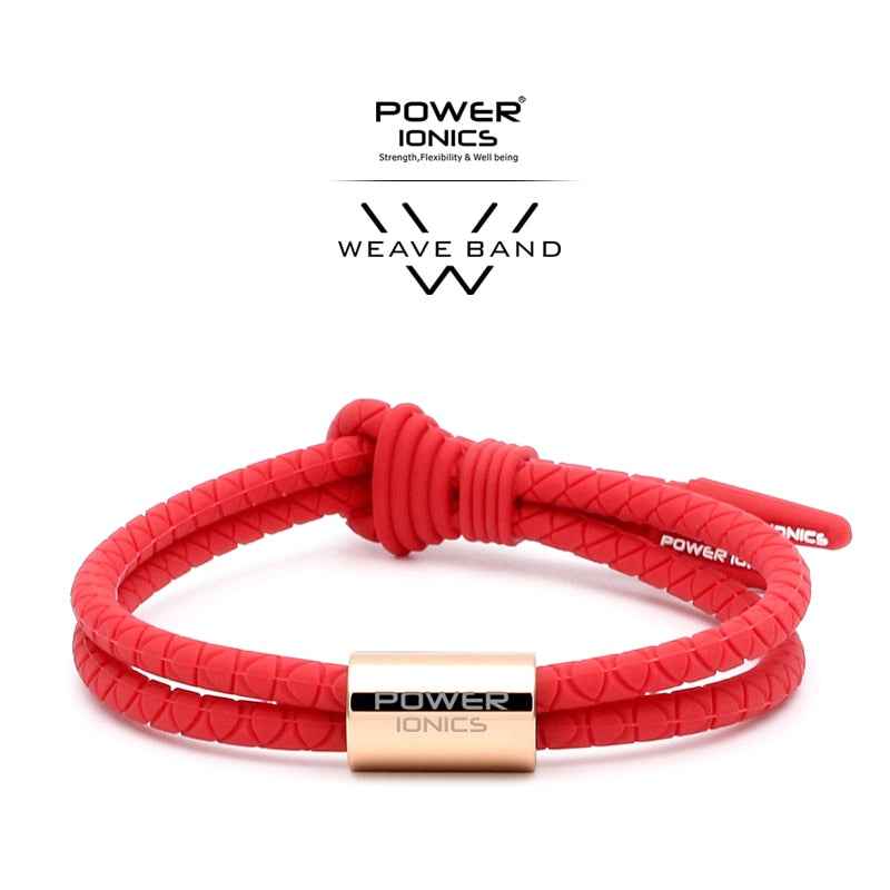 Power Ionics WEAVE BAND Unisex Waterproof Ions and Germanium Sports Fashion Bracelet with Free Lettering