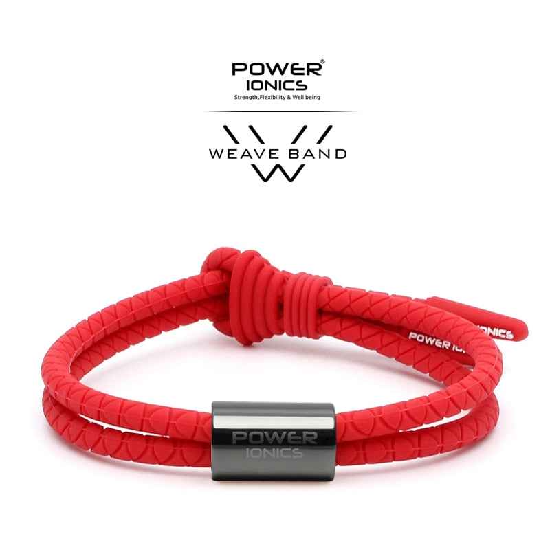 Power Ionics WEAVE BAND Unisex Waterproof Ions and Germanium Sports Fashion Bracelet with Free Lettering