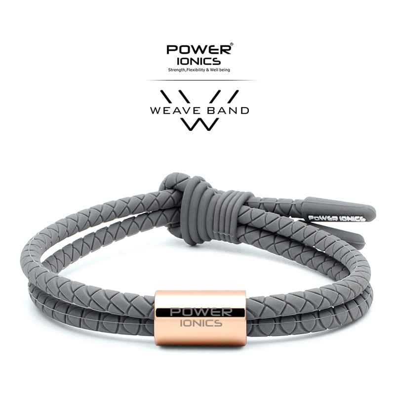 Power Ionics WEAVE BAND Unisex Waterproof Ions and Germanium Sports Fashion Bracelet with Free Lettering
