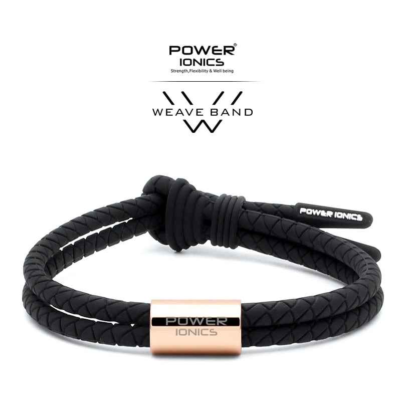 Power Ionics WEAVE BAND Unisex Waterproof Ions and Germanium Sports Fashion Bracelet with Free Lettering