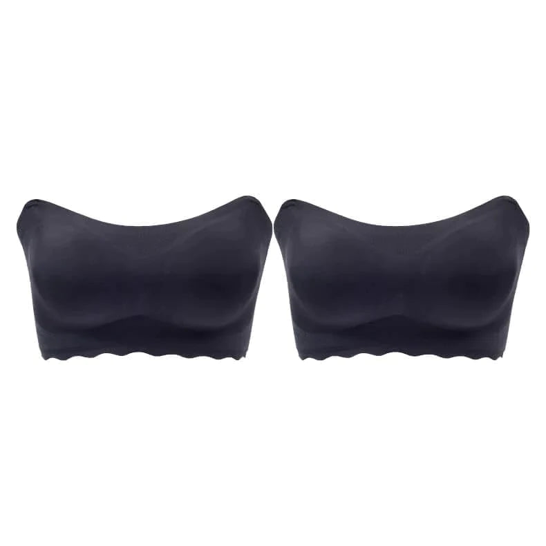 Lauracollection® No Wire Strapless Bandeau Bra [BUY 1 GET 1 FREE] - BLACK