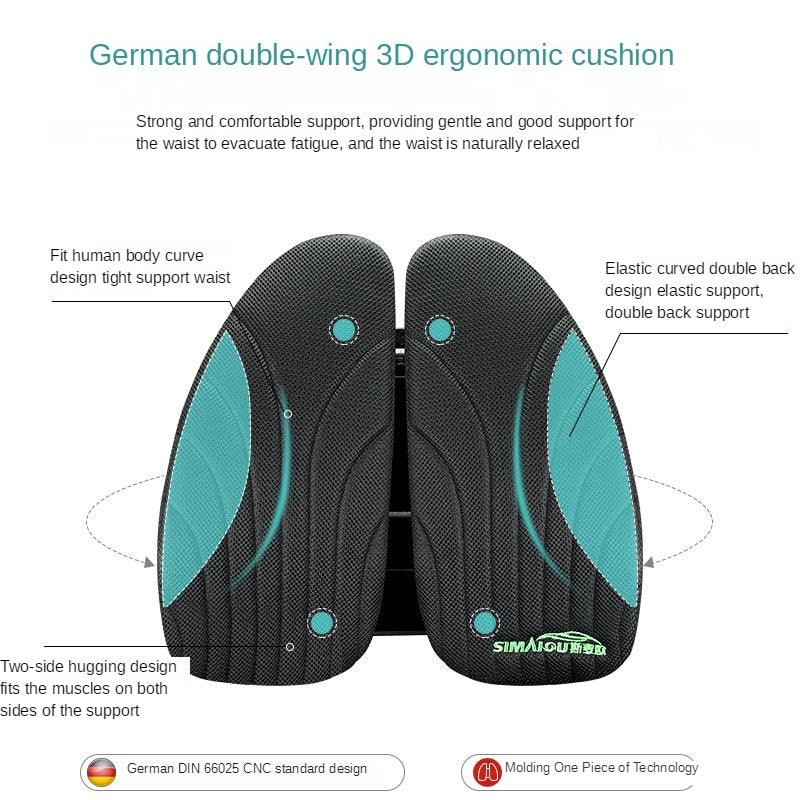 New 3D Elastic Lumbar Spine Support Cushion for Office Chair, Car Seat, and Hip Massage