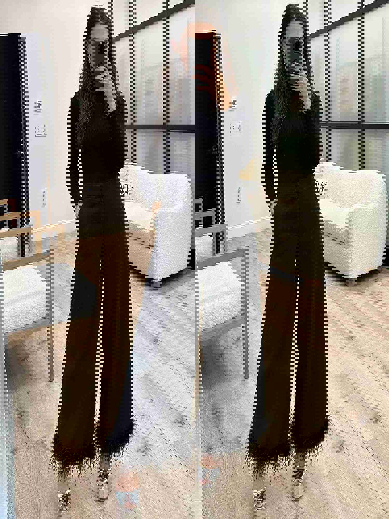 Maya Ribbed Bodysuit - Black | Long Sleeve Mock Neck Bodysuit