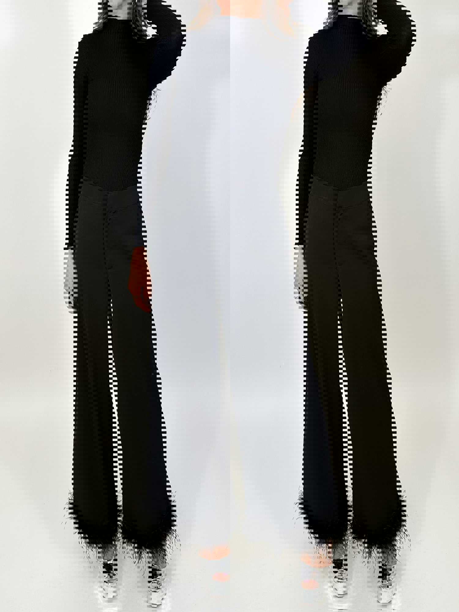 Maya Ribbed Bodysuit - Black | Long Sleeve Mock Neck Bodysuit