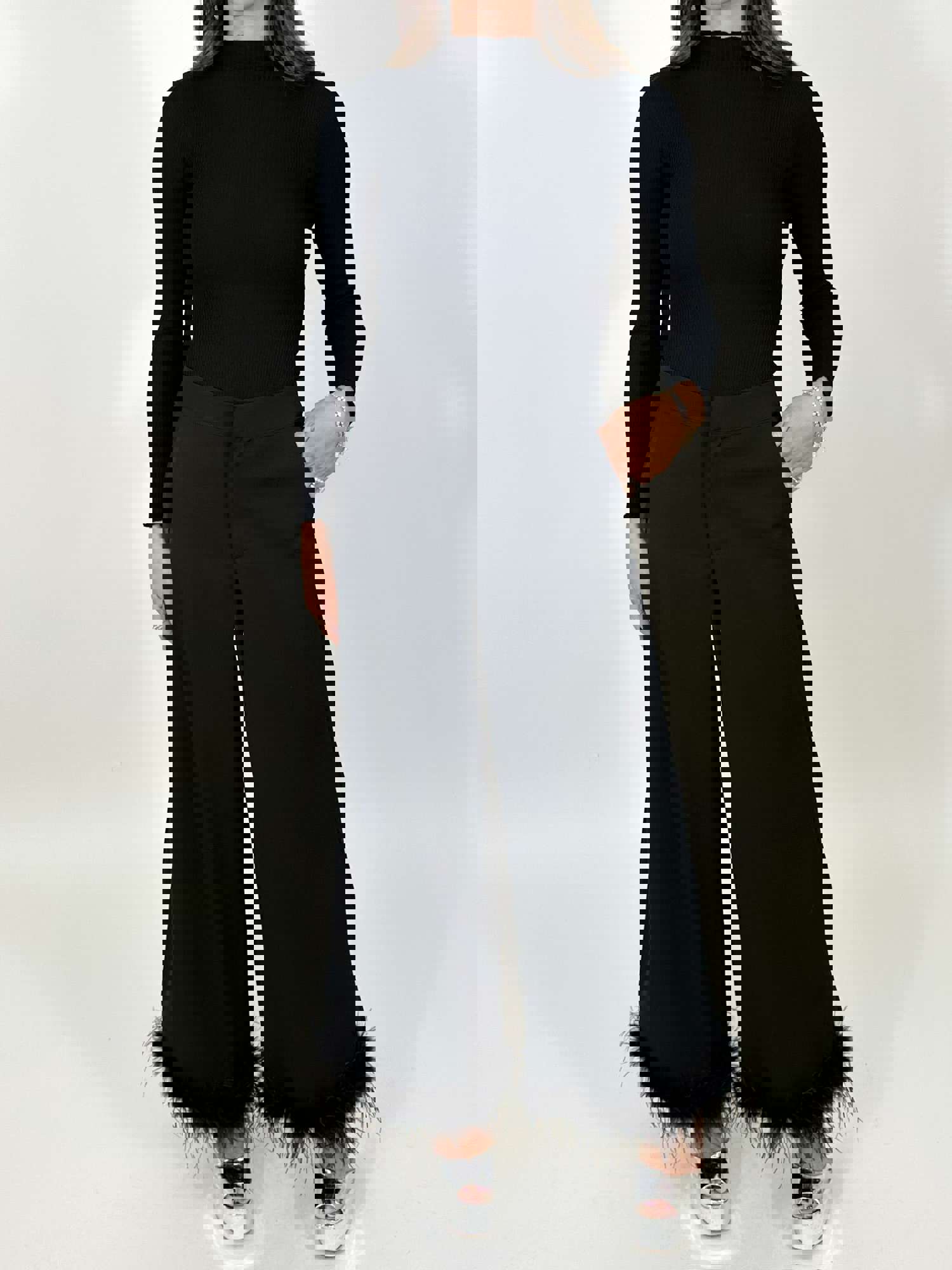 Maya Ribbed Bodysuit - Black | Long Sleeve Mock Neck Bodysuit